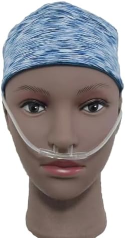 1Pcs Comfortable Holder Oxygen Nasal Cannula Intubation Guard Ear Protector Elastic Headband Adjustable Tubing Prevent Soreness Relieving Pain Hairband Portable Experience Secure Fit(Blue Stripes)