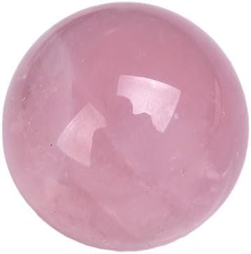 Natural Rose Quartz Healing Crystal Gemstone Sphere Ball for Reiki Balancing Meditation Energy Home and Office Decoration (6-6.5cm, Rose Quartz)