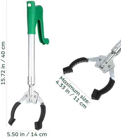 Heavy Duty Aluminum Grabber Reacher Tool 15.74In Long Arm Claw for Trash Pickup Mobility Aid Indoor Outdoor Use