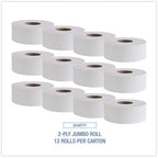 Boardwalk 410323 Jumbo Roll Bathroom Tissue 2-Ply White 3.4-Inch x 1000 ft 12 Rolls/Carton