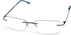 Agstum Titanium Alloy Flexible Rimless Hinged Frame Optical Eyeglasses Frames