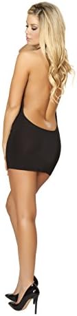 Roma Women's Plunge Mini Dress with Open Back and O-Ring Detail