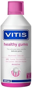 Vitis Gingival Mouthwash Panthenol Cetylpyridinium Chloride Zinc Alcohol-Free 500ml Mint Sensitive Gums