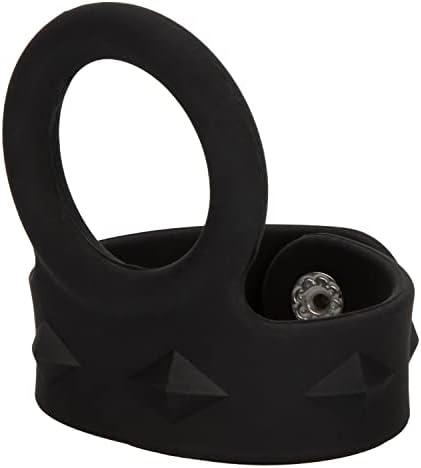 CalExotics Medium Silicone Tri Snap Scrotum Support Ring, Black