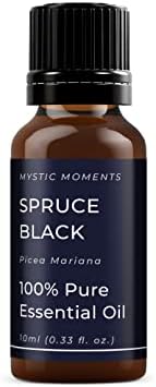 Mystic Moments | Spruce Black Essential Oil 10ml (Picea Mariana) | Fresh Woody Forest Aroma | Uplifting & Clarifying Scent for Diffusers and Home Fragrance
