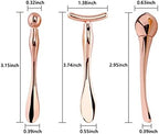 BetterJonny 3Pcs Metal Eye Cream Applicator Roller Wand Stick, Cosmetics Spoon Eye Cream Massager Wand Girls Women Facial Massager for Fatigue Relief Reduce Puffiness (Rose Gold)