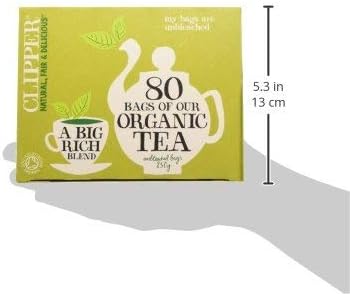Clipper Organic Everyday 80 Teabags (Pack of 6, Total 480 Teabags)