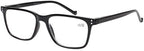 JOSCHOO 5 Pack Reading Glasses Men Women Spring Hinges Comfortable Glasses for Reading (3 Black 2 Tortoise, 1.5)Medium