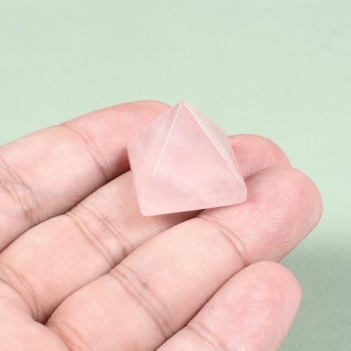 Rose Quartz 20mm Mini Pyramid Figurine for Crystal Healing Spiritual Meditation Yoga Reiki Chakra Balancing