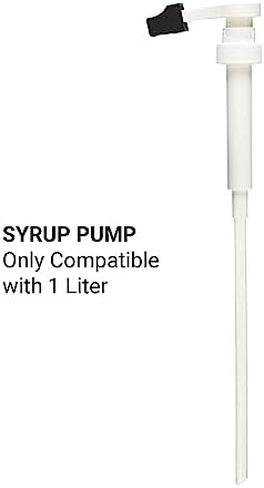 Monin - Syrup Pump, Exclusively for 1 Liter (33.8 fl oz) Plastic Bottles | Mess-Free Dispensing + Tip Cover Included (White)