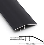 Gaahing Aluminum Floor Transition Threshold Strip, Bridge The Height Gap Between 0.2 to 0.5 inches for Doorway Ramp Tiles Laminate Planks (35.4in x 1.7in, Matte Black)