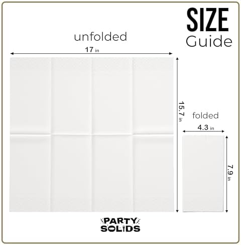 White Dinner Napkins Disposable 8" x 4" Folded - 40 Pcs 2 Ply White Napkins Disposable Paper Guest Towels for Bathrooms, Dinners, Everyday Parties & Party Supplies