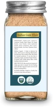 Dawn Lee Gum Arabic Tea 75g | Caffeine-Free Herbal Elixir | Edible Gum with Mulethi, Cardamom, Nutmeg, Saffron | Ayurvedic Tea for Joint Support, Bone Health & Digestion