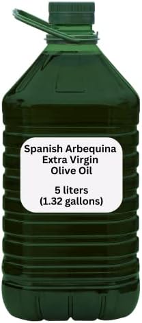 Spanish Arbequina Extra Virgin Olive Oil, 5L (1.32 gal.) (Pack of 1), Product of Spain, Cold-Pressed, 100% Pure, Heart-Healthy Extra Virgin Olive Oil