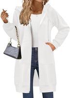 Zeagoo Women's Zip Up Hoodies Long Sleeve Long Tunic Sweatshirts Oversized Fleece Casual 2025 Fall Jacket Coat with Pocket