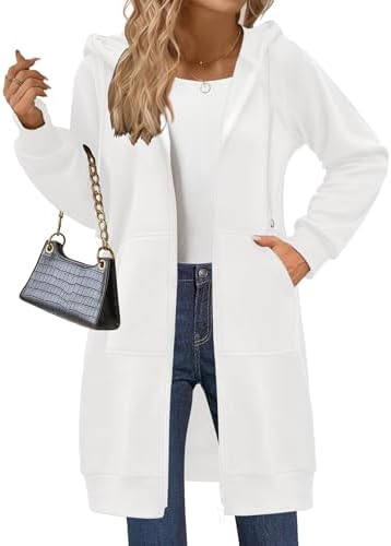 Zeagoo Women's Zip Up Hoodies Long Sleeve Long Tunic Sweatshirts Oversized Fleece Casual 2025 Fall Jacket Coat with Pocket