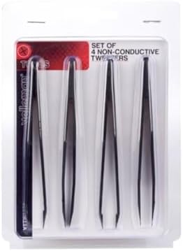 Velleman VTTWSET2 Non-Conductive Tweezers, Multi-Colour, Set of 4 Pieces
