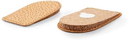 Orthotic Heel Lift Raise, Genuine Leather and Natural Cork, with Self-Adhesive Backing, Shock Absorbing Support, Relief with Achilles Tendonitis Heel Spurs Heel Pain, Kaps (Men/US 7-13 / EUR 40-46)