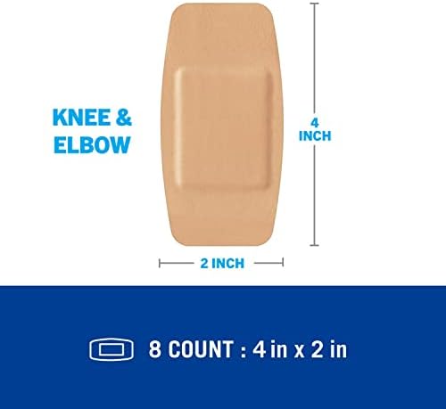 Nexcare Waterproof Cushioned Bandages, Knee & Elbow, 2 x 4 in, 8 Count