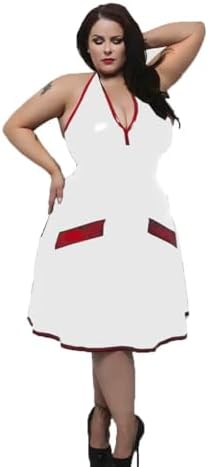 Halter Sleeveless Pleated Dress Women Glossy PVC Leather Backless Deep V Neck Flare Midi Dress Party Clubwear Vestidos