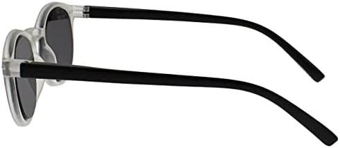 OPULIZE ZEN Reading Sunglasses for Women Men,Tinted Lens with UV400 Protection,Scratch Resistant Round frame with Spring Hinges, Matt Clear Crystal Front With Matt Black Arms +1.5 (Pack of 1)