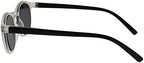 OPULIZE ZEN Reading Sunglasses for Women Men,Tinted Lens with UV400 Protection,Scratch Resistant Round frame with Spring Hinges, Matt Clear Crystal Front With Matt Black Arms +1.5 (Pack of 1)
