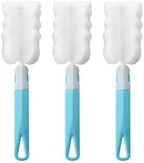 AKOAK 3 Pcs Sponge Ceaning Brush, Scratch Free Glass Cleaning Brush, 360 Degree Rotation, Deep Cleaning, Suitable for Goblets, Water Bottles, Kettles