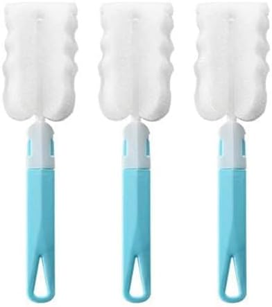 AKOAK 3 Pcs Sponge Ceaning Brush, Scratch Free Glass Cleaning Brush, 360 Degree Rotation, Deep Cleaning, Suitable for Goblets, Water Bottles, Kettles