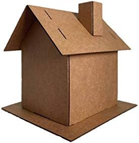 Gingerbread House Kit (Cardboard) - Pack of 5 - Designed & Made in The USA - Christmas Holiday Craft for Home, Classroom, Family DIY Decor