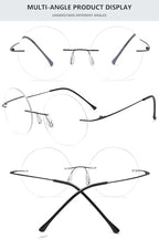 Round Rimless Reading Glasses Anti Blue Light Blocking Readers Women Men Titanium Frameless Eyeglasses Eyewear