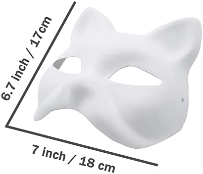 Fox Mask DIY Paintable Cosplay Accessories Mask for Party Masquerade Costume Halloween, Pack of 5
