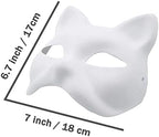 Fox Mask DIY Paintable Cosplay Accessories Mask for Party Masquerade Costume Halloween, Pack of 5