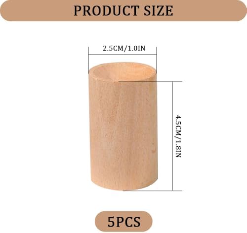 5 Pcs Wood Essential Oil Diffusers,Small Wood Fragrance DIffusers,Fragrance Retention,Wooden Aromatherapy Round Diffuser for Car,Home, Bathroom, Office, Toilet, Yoga Room, Sauna Room