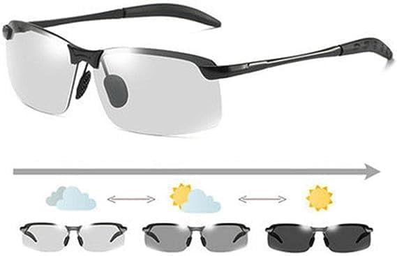 Gray Polarized Photochromic Sunglasses UV400 Sports Sunglasses Day and Night Driving Glasses Ultra-Light Sun Glasses Eyewear for Women's Cycling Glasses and Goggles Sports