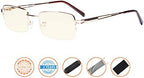 CessBlu Half-Rim Blue Light Filter Glasses Anti Screen Glare UV Rays for Men Women Reading Computer