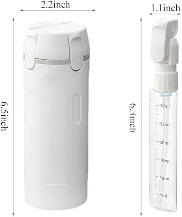 4 in 1 Travel Dispenser, 4 Pack 30ML Travel Bottles with Stickers for Toiletries, Leak Proof Travel Size Containers, Portable for Shampoo Lotion Conditioner Cream White