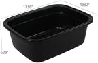 2-Pack 18 Quart Large Plastic Wash Basin, Rectangular Dish Pans, Black
