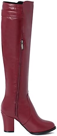 Elegant Round Toe Knee High Boots with Side Zipper for Women