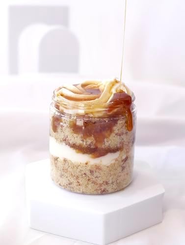 Cute as a Cupcake! Cupcakery & Bake Shop Cutie Cupcake in a Jar! READY-TO-EAT, Hand-crafted & made from Scratch with Cream Cheese Icing, Gifts, Corporate Gifts, Birthday Celebrations, Sweet Treat, 8oz Serves 2 (Salted Caramel Vanilla)