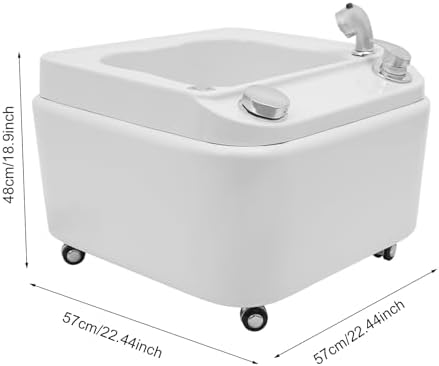 Pedicure Foot Spa Bathtub, Acrylic Square Pedicure Bowl with 7-Color LED Lights, Heating/Cooling Modes & Massage Rollers, Portable Foot Bath Tub for Homes, Beauty Stores, Hotels, Spas