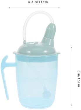 TIDTALEO Spill Proof Drinking Cup with 30cm Straw and Handle, Anti-choking Water Cup for Elderly and Disabled Adults, Maternity Feeding Aid Suitable for Bedridden Patients and Nursing Care