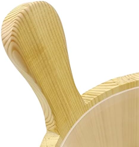 HJJKKH Sauna Bucket Ladle Set-Sauna Accessories with Handmade Wooden Bucket Ladle Plastic Liner Wood Handle for Sauna Steam Room