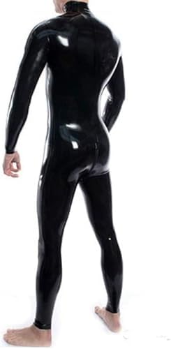Men's Lingerie Shiny Patent Leather Catsuit Full Body Design Latex Tight Zipper Wet Look Prisoner Sexy Clothing