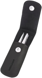 Tweezerman Petite Tweeze Set with Travel Case - Point and Slant Tweezers, Tweezers for Travel (Black Case)