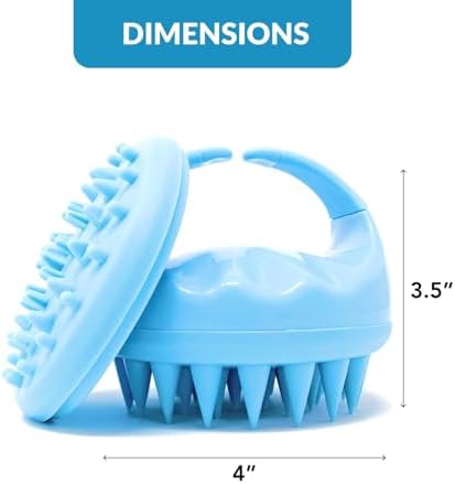 Flathead Products Hair Scalp Massager and Shampoo Brush for Shower Dandruff Removal - Wet and Dry - Encourages Growth - Includes 2 Massage Removal Heads