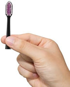 GUM Sonic Powered Toothbrush Refills, Tapered Bristles Clean Below The Gumline, Black 2 Count (Pack of 2)