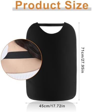 Double Layer Waterproof Adult Bibs, Black Stretchable Bibs with Crumb Catcher, Adjustable Neck for Secure Comfortable Fit, Ideal for Protecting Adult Elderly Clothing Dignity During Meals