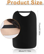 Double Layer Waterproof Adult Bibs, Black Stretchable Bibs with Crumb Catcher, Adjustable Neck for Secure Comfortable Fit, Ideal for Protecting Adult Elderly Clothing Dignity During Meals