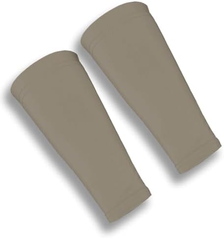 SKINGUARDS Skin Protection Forearm Sleeves + Protects Aging or Thin Skin + UV Protection - Unisex + Made in USA (Pair of Thin Skin Forearm Covers) (Cappuccino, Petite)