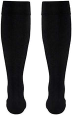 Truform Travel Compression Socks for Men and Women, 15-20 Knee High Over Calf Length, Black, X-Large